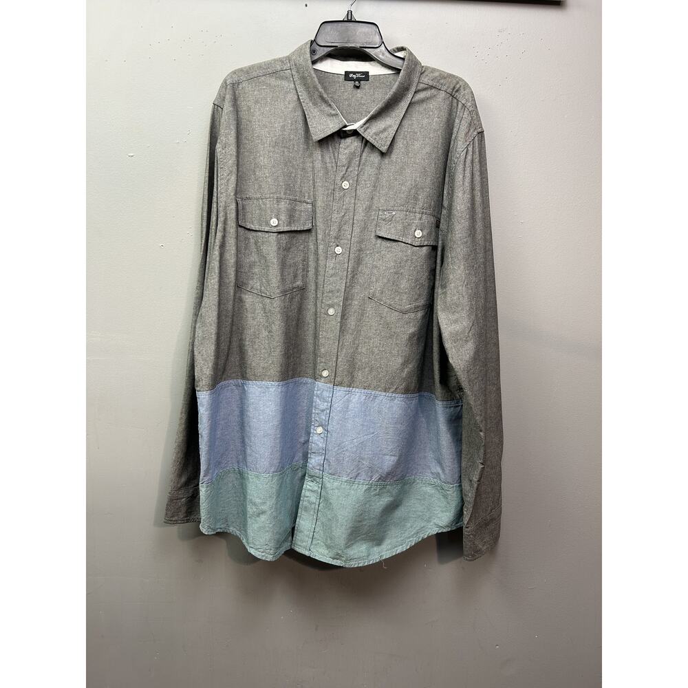 LRG Wovens Shirt Mens 3XL Button Up Colorblock Casual Long Sleeve
